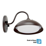 LED Gooseneck Wall Sconce, Dusk to Dawn, 12W, 1000 Lumens