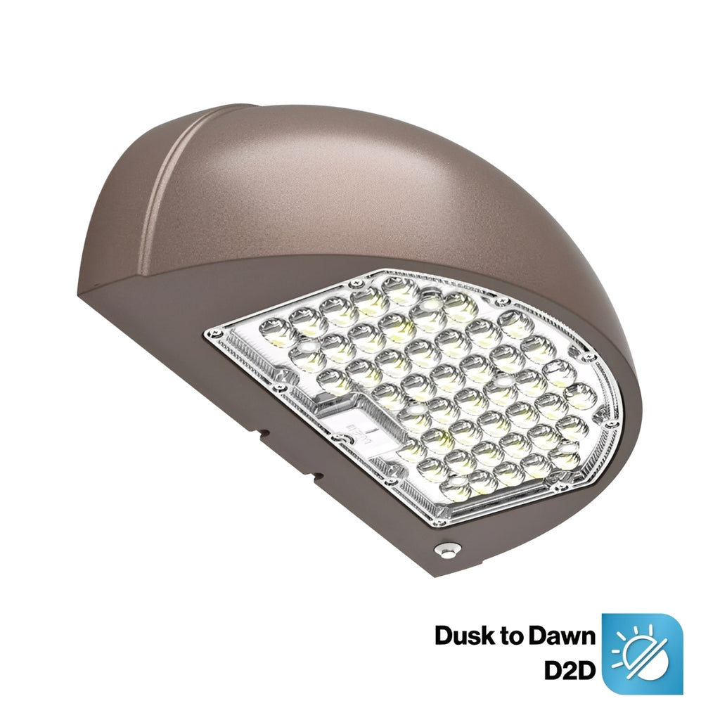 LED Half Moon Wall Pack, Full Cutoff, Dusk to Dawn Photocell, 80W/64W/48W, Selectable Wattage & CCT, 10800 Lumens