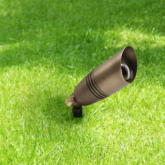 Brass Bullet Head Landscape Spotlight with Plastic Spike