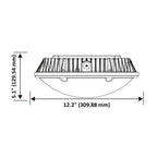 LED Canopy Light with Motion Sensor Receptacle, 60W/40W/30W, Selectable Wattage, 10800 Lumens