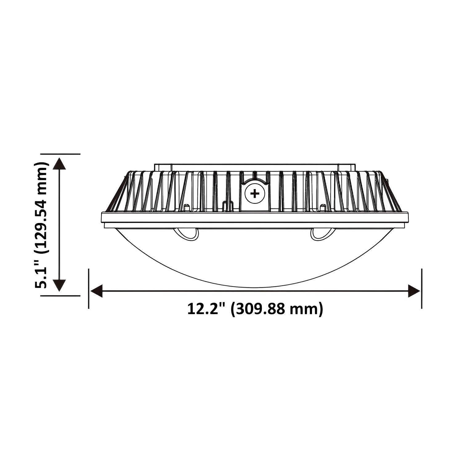LED Canopy Light with Motion Sensor Receptacle, 60W/40W/30W, Selectable Wattage, 10800 Lumens