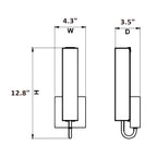 Dimension of wall light fixture or hallway light living room sconces