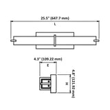 LED Satin Nickel Vanity Light, 25.5" Wide, FL5324D Series