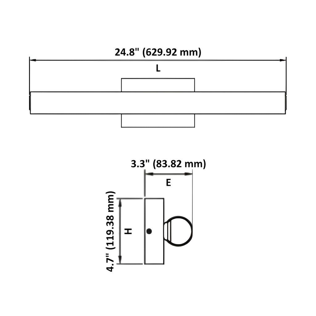 LED Satin Nickel Vanity Light, 24.8" Wide, Selectable CCT, FL5524D-B Series