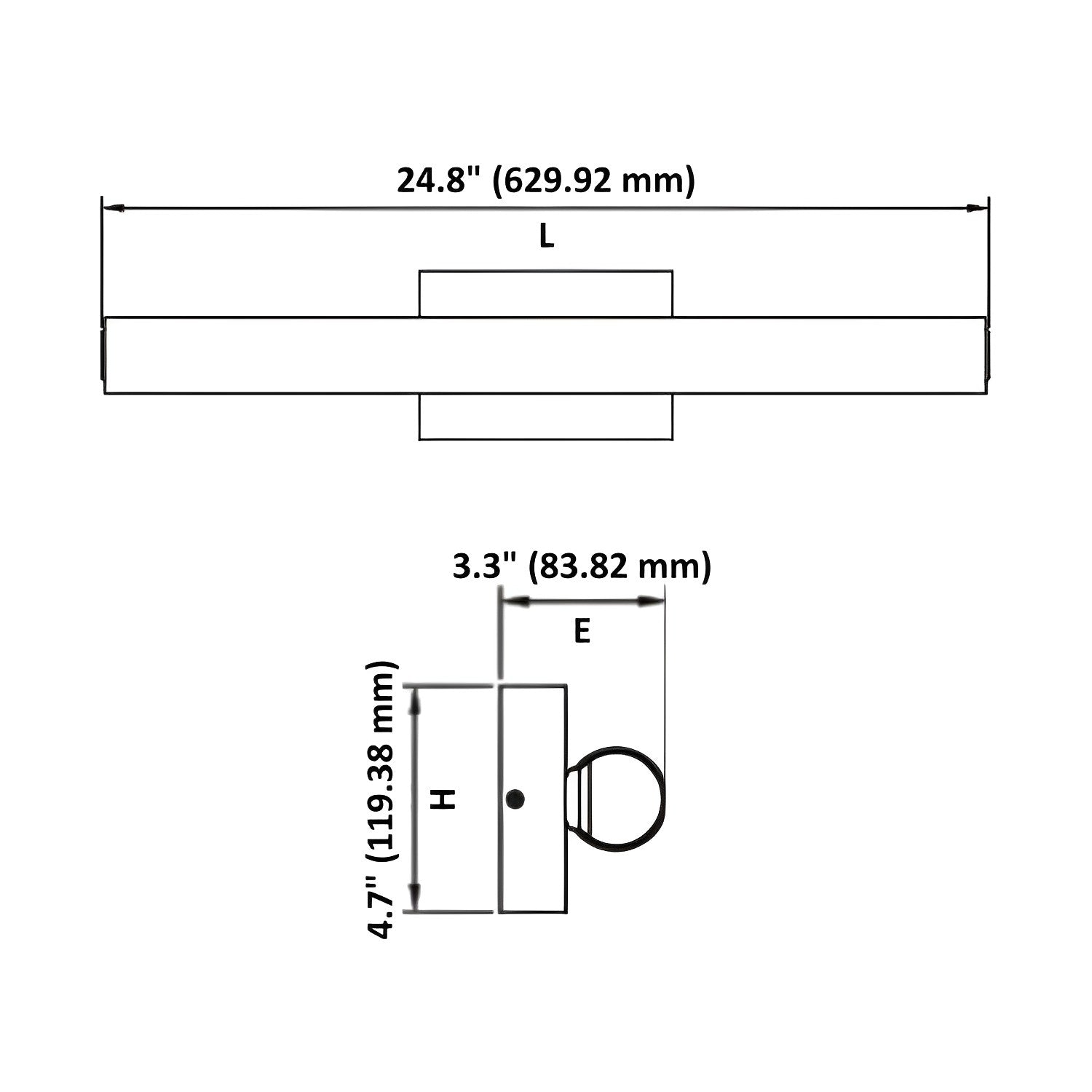 LED Satin Nickel Vanity Light, 24.8" Wide, Selectable CCT, FL5524D-B Series