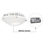 LED Canopy Light with Motion Sensor Receptacle, 60W/40W/30W, Selectable Wattage, 10800 Lumens