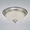 15" Satin Nickel & Frosted Glass Round LED Ceiling Light, 1018D Series