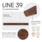 Line 39 wood-pendant feature infographic