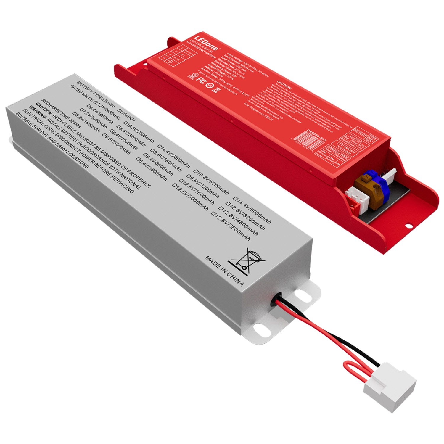 Emergency Battery, 8W/90 Min, 170 VDC Output, LED Vapor Tight Fixtures