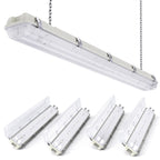 A 4ft T8 LED vapor tight fixture, with a double-lamp, non-shunted, single-ended design, presented in a clear and bright image, suitable for indoor and outdoor use.