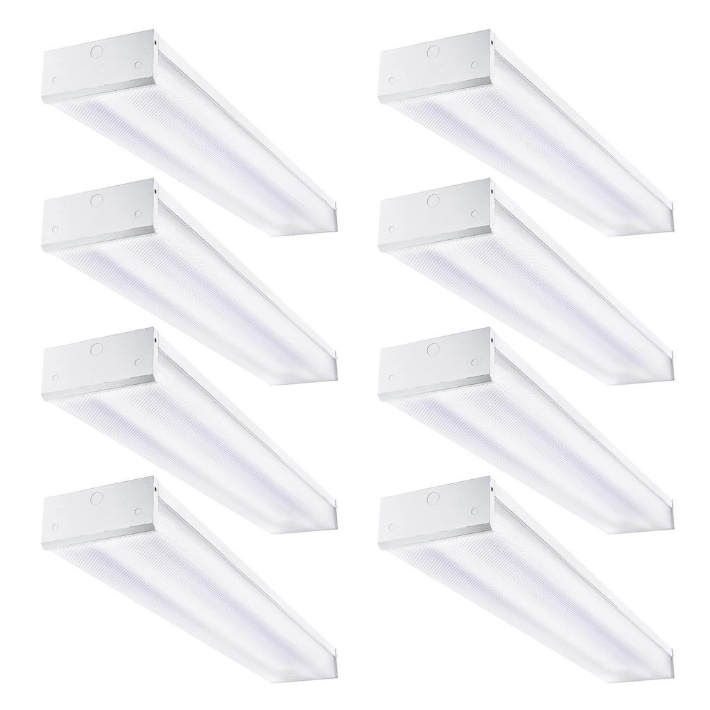 4ft T8 LED Ready Wraparound Fixture, Double Lamp, Non-Shunted, Single-Ended