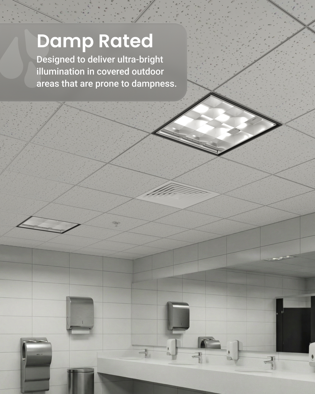 2x2 T8 LED Ready Parabolic Troffer, 4 Lamp, Non-Shunted, Single Ended