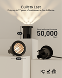 In-ground light is 3.74 inches tall and 3.15 inches in diameter. 