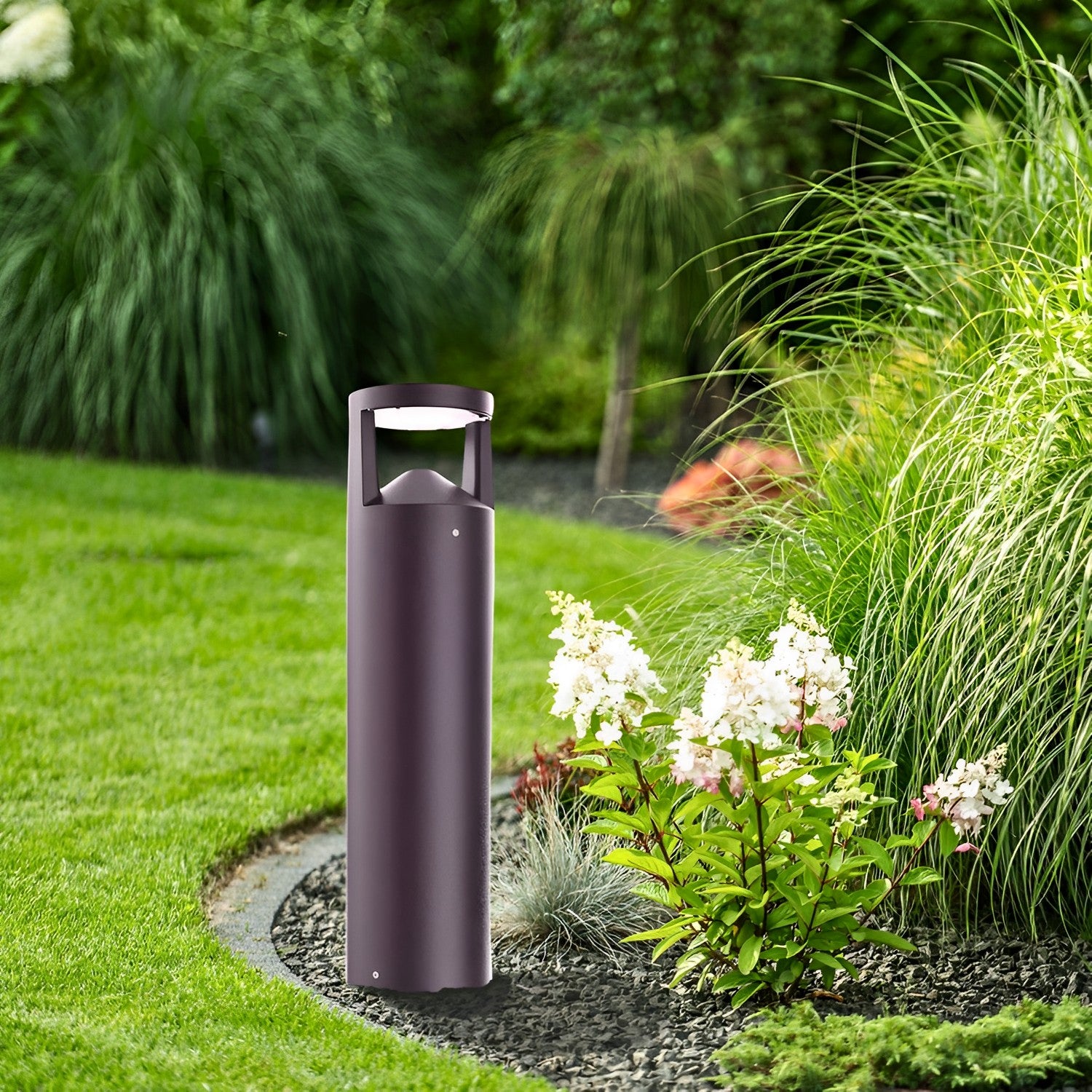 LED Round Bollard Light, Bronze, 24W, Selectable CCT, 3100 Lumens