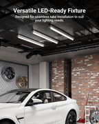 The wraparound provides bright, uniform lighting for spacious areas.