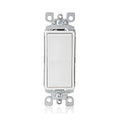 Leviton 5601-2W 15 Amp, 120/277 Volt, Decora Rocker Single-Pole AC Quiet Switch, Residential Grade, Grounding, White