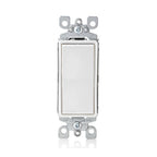 Leviton 5601-2W 15 Amp, 120/277 Volt, Decora Rocker Single-Pole AC Quiet Switch, Residential Grade, Grounding, White