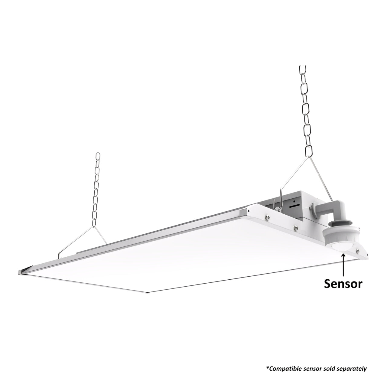 Designed for durability, the linear LED high bay fixture features an iron plate housing that delivers superior heat dissipation and long-term reliability while the integrated 5-core 18AWG 0.16m cable ensures dependable power, ground, and dimming control.