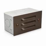 Brass 3-Louver Step Light, Recessed, 4-3/8 Inch, Old Copper, 250 Lumens