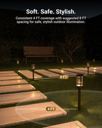 Sunco low voltage pathway light has a consistent 4FT coverage.