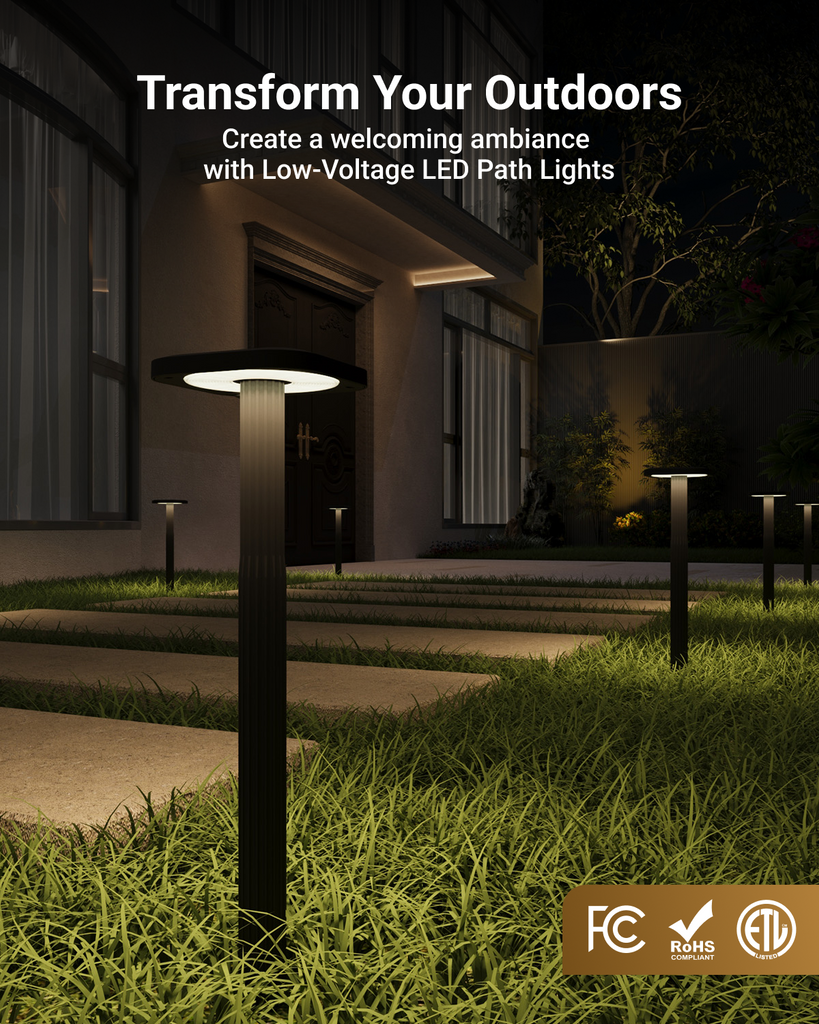 Traceway Light LED Pathway Light, Square, Low Voltage, Selectable CCT, 200 Lumens ...