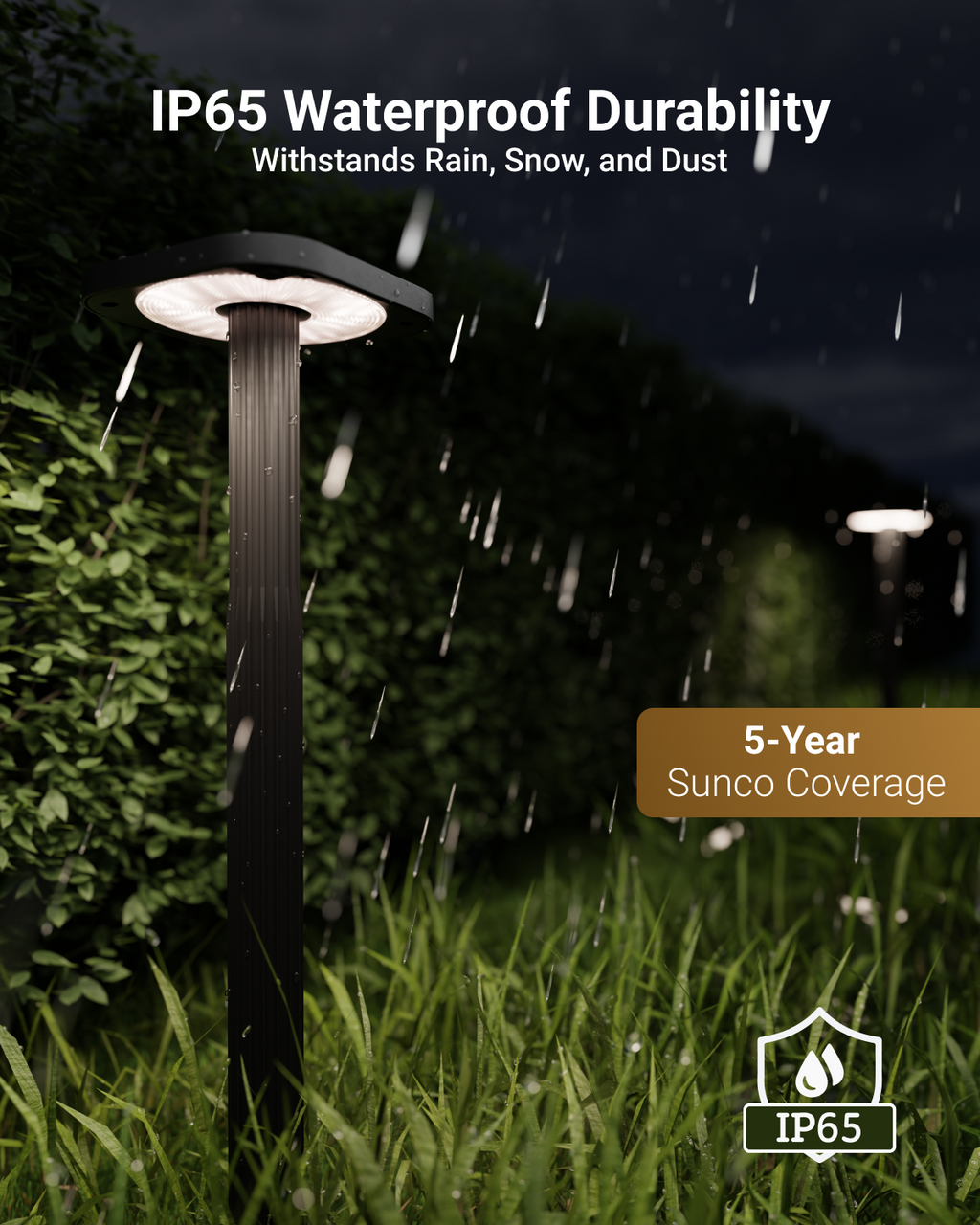 LED Pathway Light, Square, Low Voltage, Selectable CCT, 200 Lumens