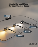 Select from 3 color temperatures that sets the right mood for your outdoor space.