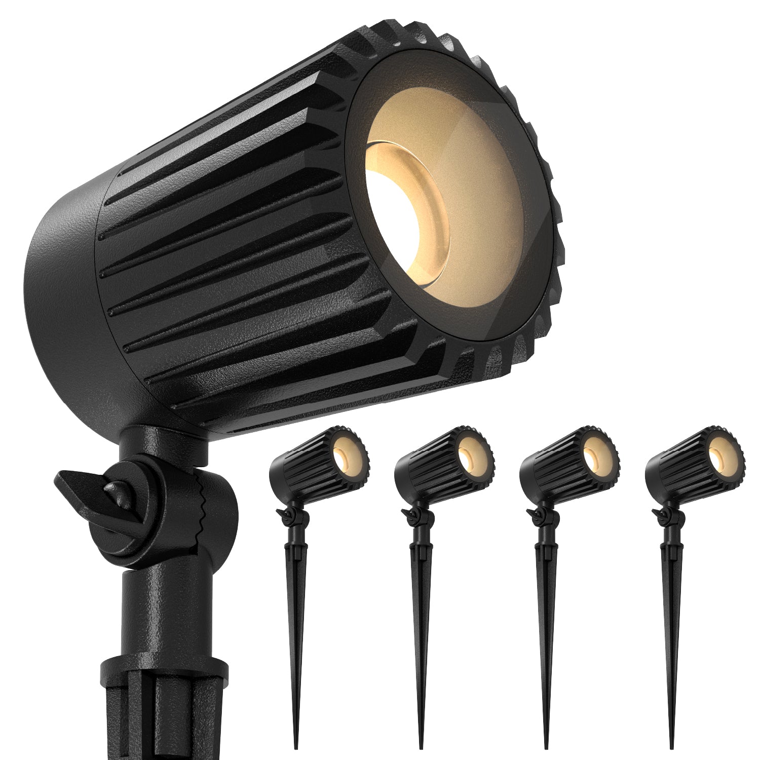 Scope LED Landscape Spotlight, Low Voltage, Adjustable Beam Angle, Selectable CCT, 400 Lumens