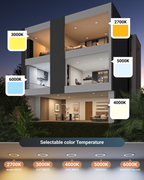 Selectable color temperatures allow you to customize the ambiance from warm to cool light.