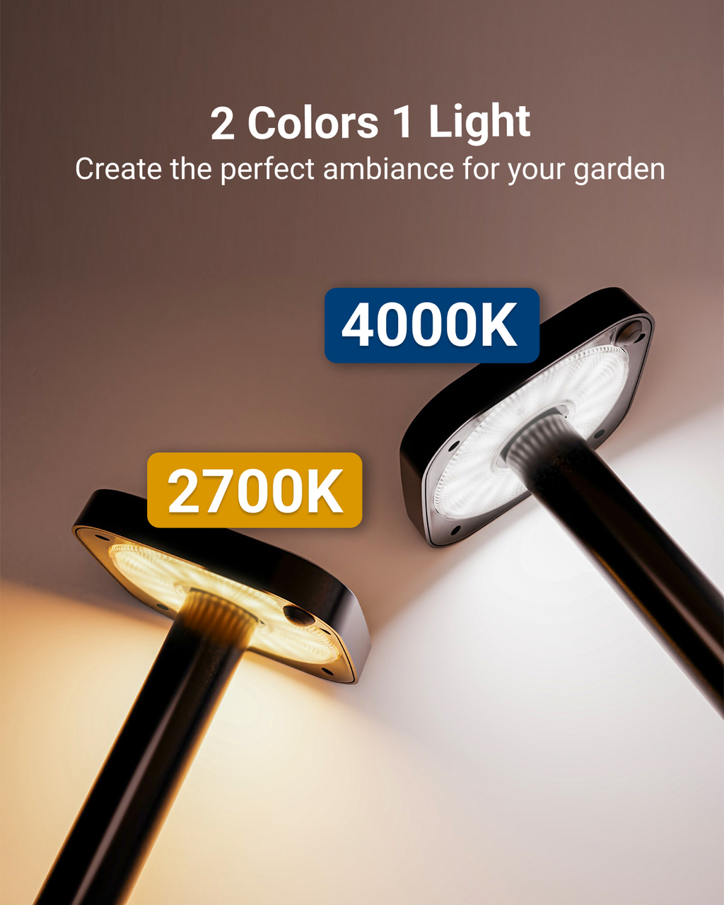 Solar LED Path Lights, Square, Dusk To Dawn
