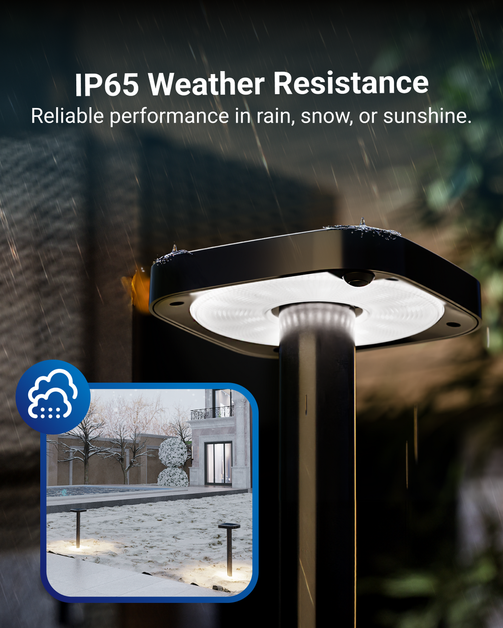 Solar LED Path Lights, Square, Dusk To Dawn
