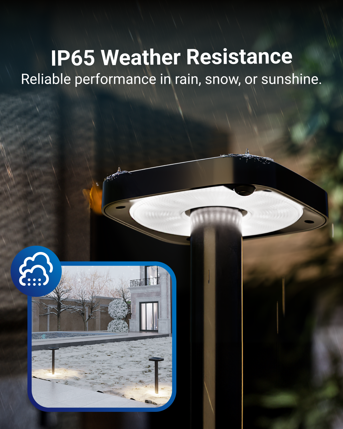 Solar LED Path Lights, Square, Dusk To Dawn