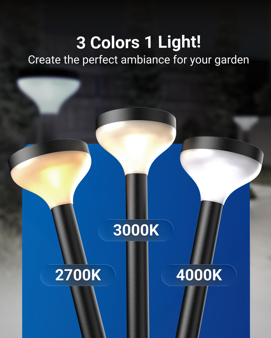 Solar Garden LED Path Lights, Round, Lotus, Dusk To Dawn