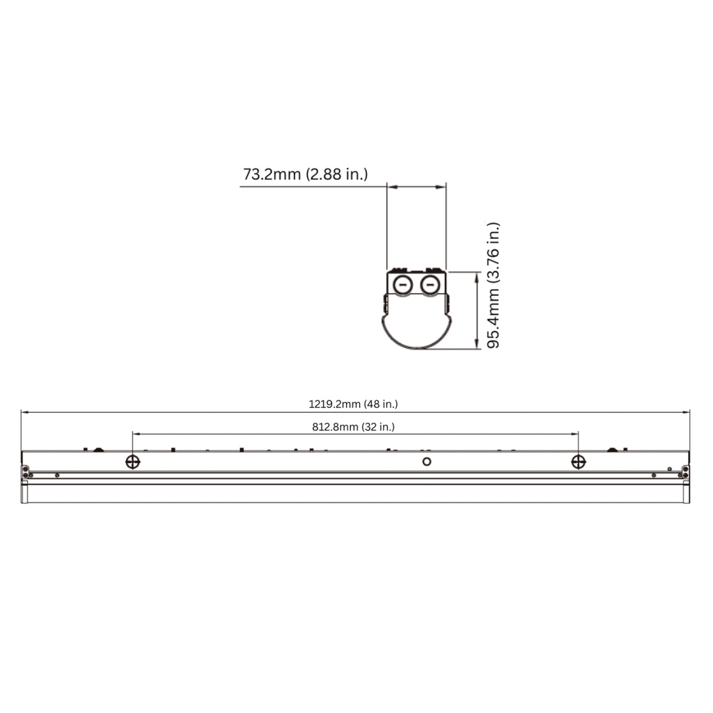 4ft LED Strip Light Fixture, 23W, 3000 Lumens