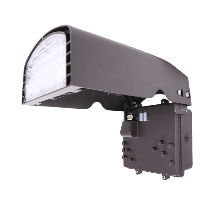 LED Slim Wall Pack, 40W/32W/24W/16W, Selectable Wattage & CCT, Adjustable, Dusk to Dawn Photocell 6200 Lumens