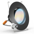 Recessed LED Retrofit Lighting, 5/6 Inch, Gimbal, Selectable CCT, 800 Lumens (Black Trim)
