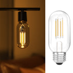 The T45 Filament Bulb emits a soft, warm light that creates a cozy and inviting ambiance. 