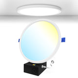 Recessed LED Ceiling Light, 8 Inch, Slim, Selectable CCT, 1800 Lumens