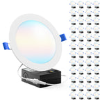 Recessed LED Lighting, 6 Inch, Slim, Selectable CCT, 1200 Lumens