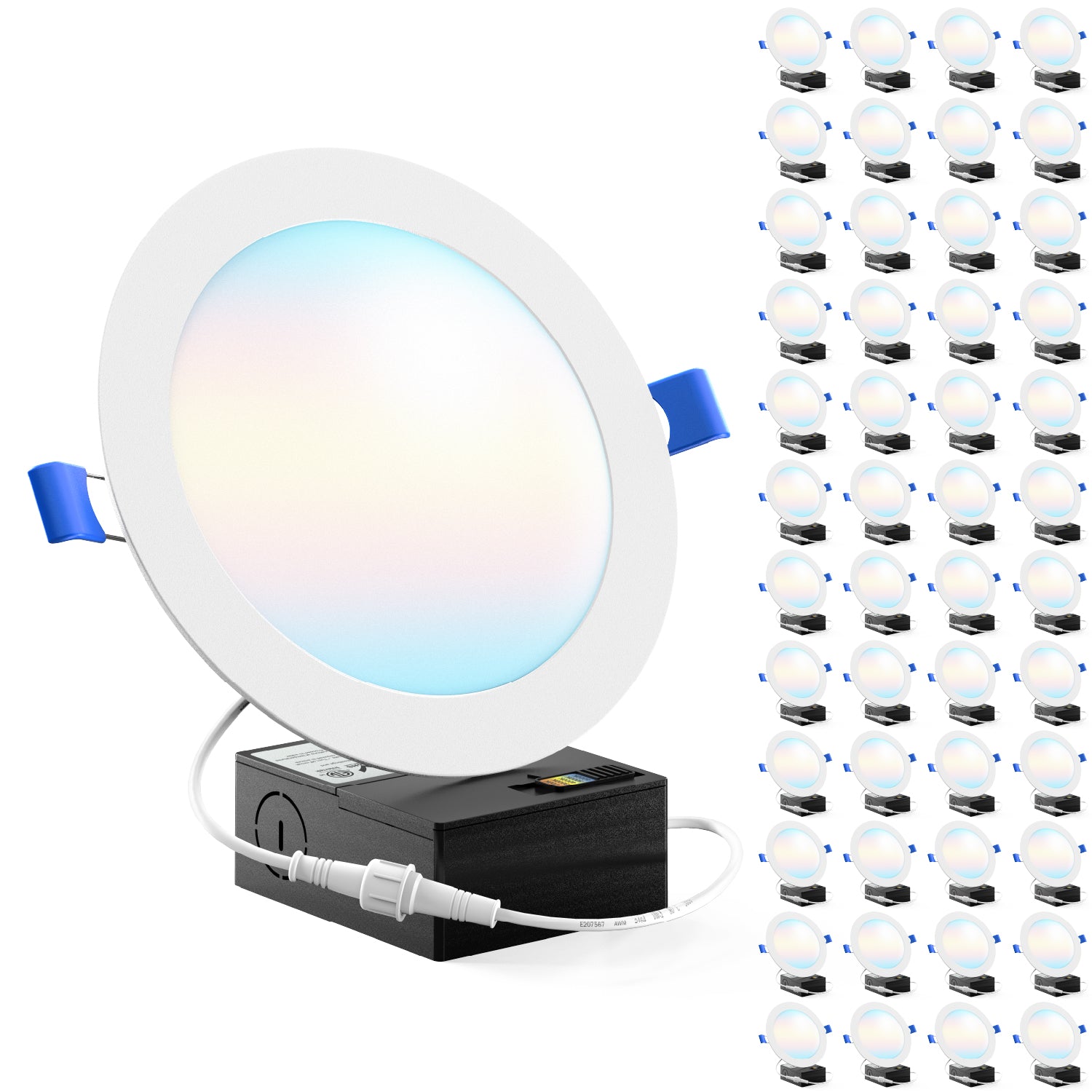 Recessed LED Lighting, 6 Inch, Slim, Selectable CCT, 1200 Lumens