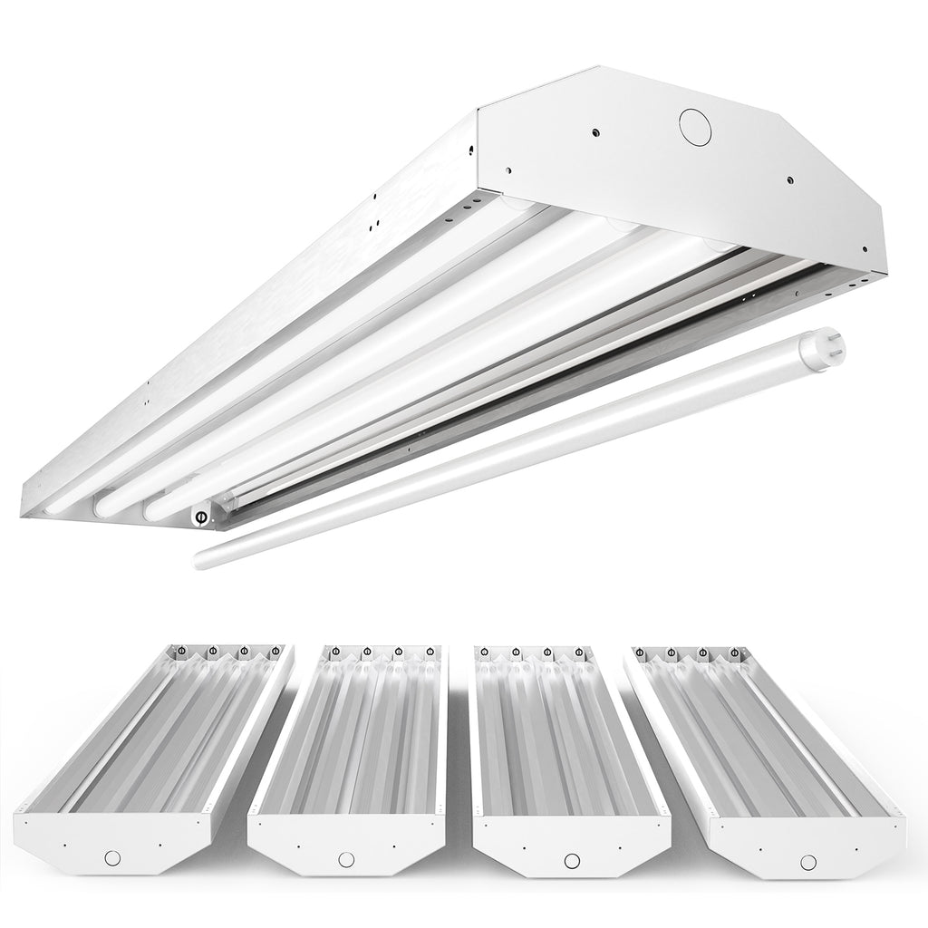4ft T8 LED Ready Linear High Bay Fixture, 4-Lamps, Non-Shunted, Single-Ended