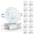 Recessed LED Lighting, 4 Inch, Slim Gimbal, Selectable CCT, 750 Lumens