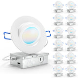 Recessed LED Lighting, 4 Inch, Slim Gimbal, Selectable CCT, 750 Lumens