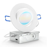Recessed LED Lighting, 4 Inch, Slim Gimbal, Selectable CCT, 750 Lumens