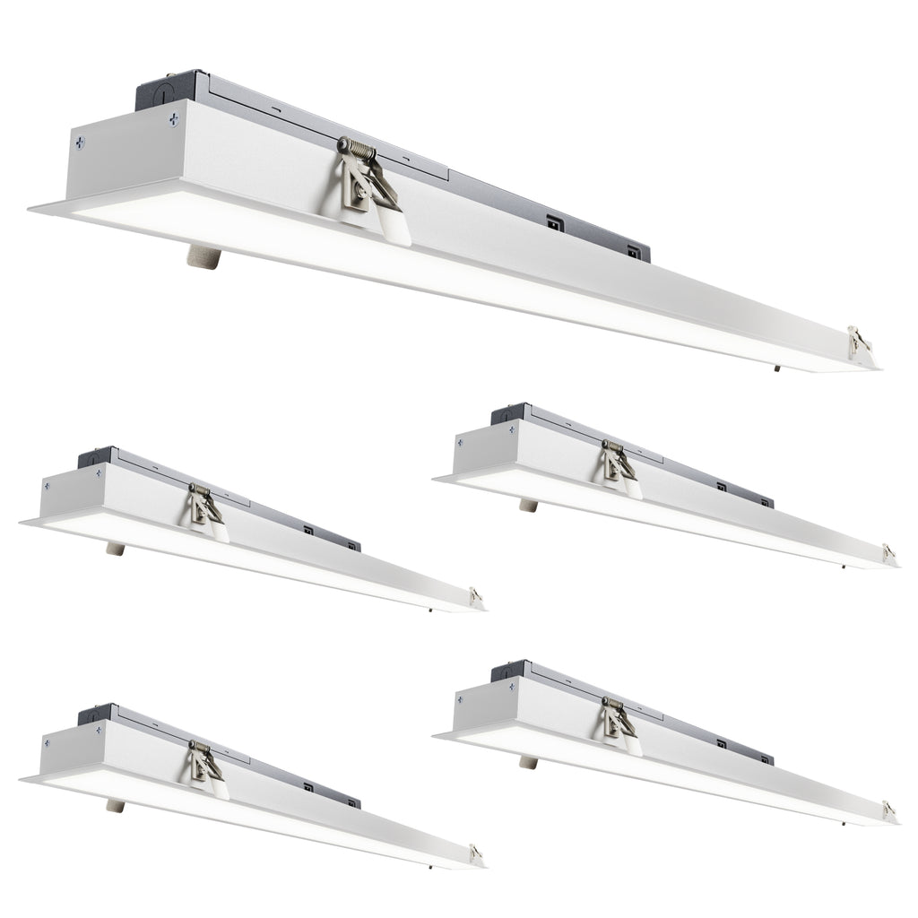 4ft LED Recessed Linear Light, 40W/35W/30W/25W/20W , Selectable Wattage & CCT, 5000 Lumens