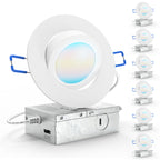 Recessed LED Lighting, 4 Inch, Slim Gimbal, Selectable CCT, 750 Lumens