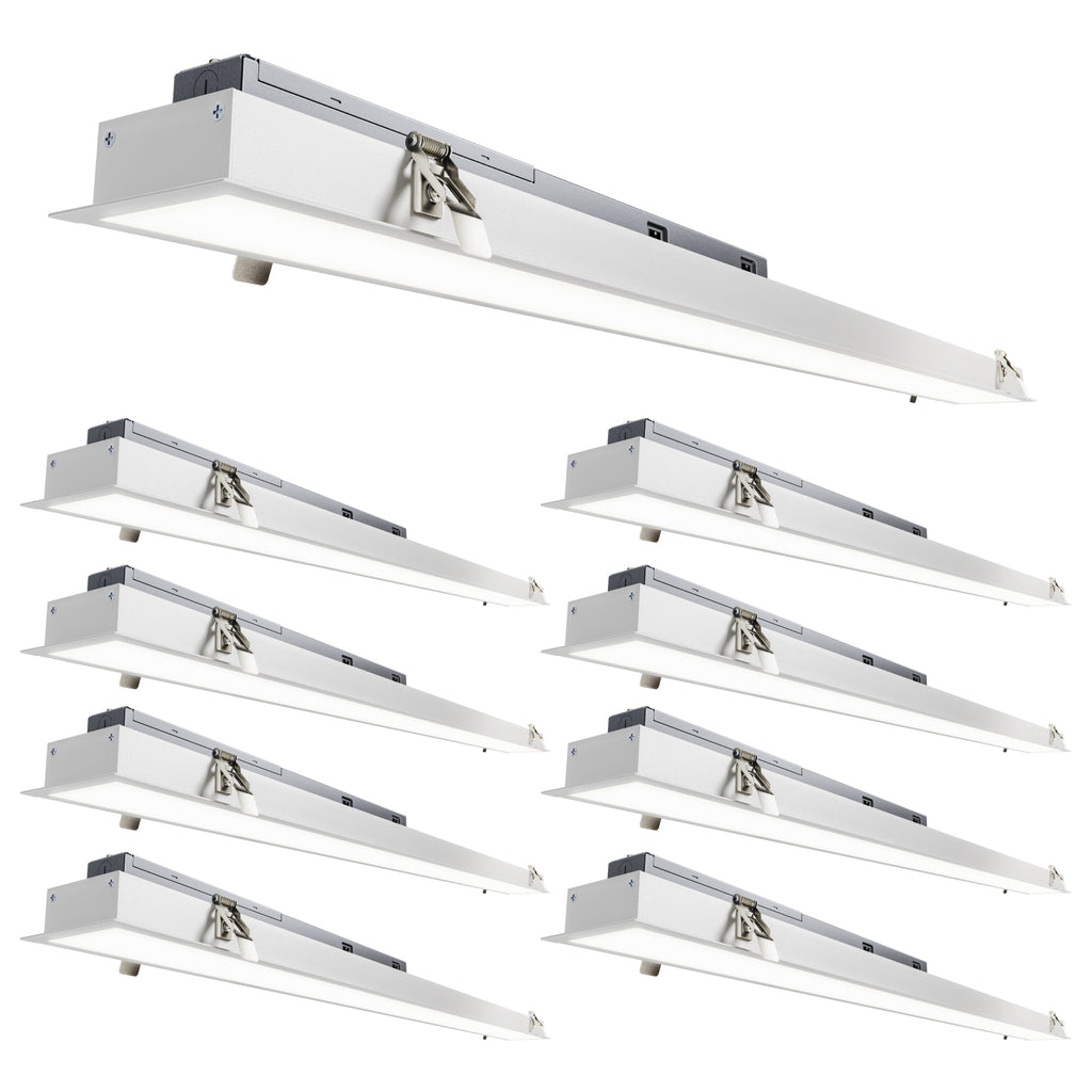 4ft LED Recessed Linear Light, 40W/35W/30W/25W/20W , Selectable Wattage & CCT, 5000 Lumens