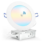 Recessed LED Lighting, 6 Inch, Motion Activated, Slim, Wafer Think, Smooth Trim, Selectable CCT, 1000 Lumens