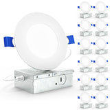 Recessed LED Lighting, 4 Inch, Slim, Wafer Thin, Smooth Trim, 650 Lumens