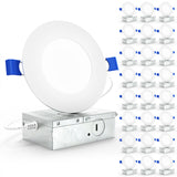 Recessed LED Lighting, 4 Inch, Slim, Wafer Thin, Smooth Trim, 650 Lumens